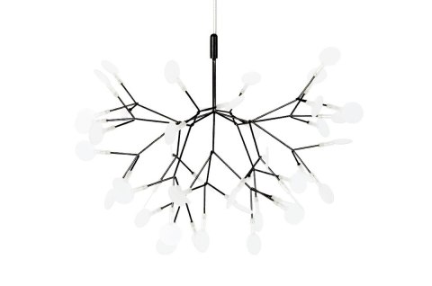 MOOSEE lampa wisząca sufitowa LED FLORA 50 czarna stal gałązki zakończone ledowymi źródłami światła przypominającymi listki MOOSEE lampa wisząca sufitowa LED FLORA 50 czarna stal gałązki zakończone ledowymi źródłami światła przypominającymi listki