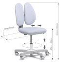 Fun Desk Regulowane krzesło fotel dla dziecka Mente Grey FunDesk Fun Desk Regulowane krzesło fotel dla dziecka Mente Grey FunDesk