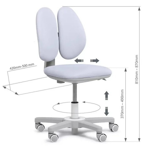 Fun Desk Regulowane krzesło fotel dla dziecka Mente Grey FunDesk Fun Desk Regulowane krzesło fotel dla dziecka Mente Grey FunDesk