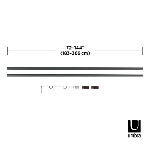 Umbra UMBRA karnisz rozszerzany BLOK 183 - 366 srebrny Umbra UMBRA karnisz rozszerzany BLOK 183 - 366 srebrny