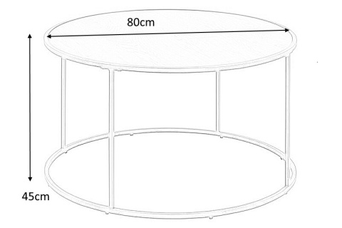Actona ACTONA okrągły stolik kawowy SEAFORD fi 80 cm - okleinowana płyta meblowa Dąb naturalny podstawa metal czarny Actona ACTONA okrągły stolik kawowy SEAFORD fi 80 cm - okleinowana płyta meblowa Dąb naturalny podstawa metal czarny