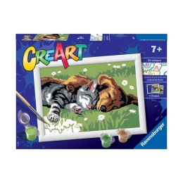 CreArt CreArt Malowanie Po Numerach Dla Dzieci - Śpiący kotek z pieskiem