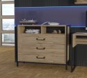 Forte ORIENTAL TREE HUDK212-M524 Komoda półki, szuflady Dąb Bartex / Czarny Forte ORIENTAL TREE HUDK212-M524 Komoda półki, szuflady Dąb Bartex / Czarny