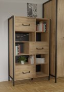 Forte ORIENTAL TREE HUDR424-M524 Regał - szafki, półki, Dąb Bartex / Czarny Forte ORIENTAL TREE HUDR424-M524 Regał - szafki, półki, Dąb Bartex / Czarny