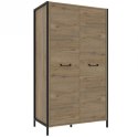 Forte ORIENTAL TREE HUDS822-M524 Szafa ubraniowa, dwudrzwiowa, Dąb Bartex / Czarny Forte ORIENTAL TREE HUDS822-M524 Szafa ubraniowa, dwudrzwiowa, Dąb Bartex / Czarny