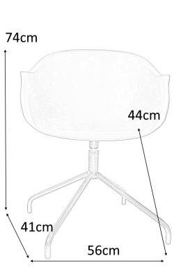 KRZESŁO OBROTOWE FOTEL Roundy Black CZARNY tworzywo podstawa metal Z PODŁOKIETNIKAMI wygodne i nowoczesne