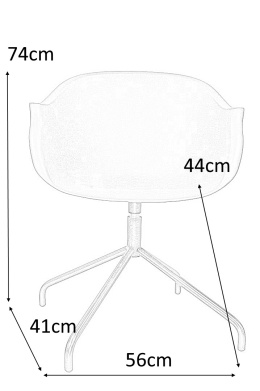 Intesi Krzesło Fotel obrotowe Roundy Light Grey szary jasny tworzywo metal z podłokietnikami