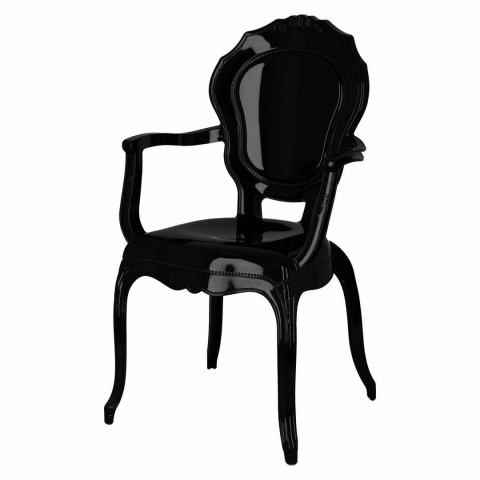 Intesi Krzesło Queen Arm nowoczesne i eleganckie czarne połysk tworzywo z podłokietnikami można sztaplować Intesi Krzesło Queen Arm nowoczesne i eleganckie czarne połysk tworzywo z podłokietnikami można sztaplować