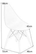 Intesi Krzesło Rush DSW czarne/dark tworzywo PP podstawa drewno + metal do kuchni jadalni restauracji czy recepcji