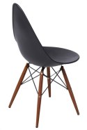 Intesi Krzesło Rush DSW czarne/dark tworzywo PP podstawa drewno + metal do kuchni jadalni restauracji czy recepcji