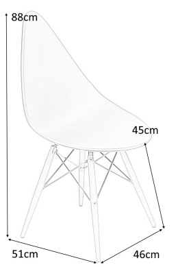 Intesi Krzesło Rush DSW oliwkowe/dark tworzywo podstawa drewno + metal do restauracji jadalni recepcji kuchni