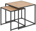 King Home ACTONA stolik zestaw SEAFORD dziki dąb - MDF fornir, metal 50x50 i 45x45 możliwość chowania mniejszego pod większym King Home ACTONA stolik zestaw SEAFORD dziki dąb - MDF fornir, metal 50x50 i 45x45 możliwość chowania mniejszego pod większym