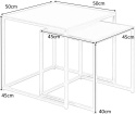 King Home ACTONA stolik zestaw SEAFORD dziki dąb - MDF fornir, metal 50x50 i 45x45 możliwość chowania mniejszego pod większym King Home ACTONA stolik zestaw SEAFORD dziki dąb - MDF fornir, metal 50x50 i 45x45 możliwość chowania mniejszego pod większym
