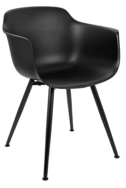 King Home Krzesło Fotel ECMO ARM czarne tworzywo WPC stal malowana proszkowo z podłokietnikami