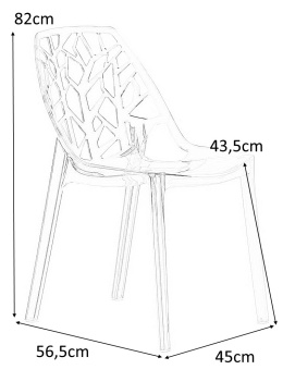 King Home Krzesło KORAL SLIM bursztynowe transparentne - poliwęglan można sztaplować do wnętrz i na zewnątrz