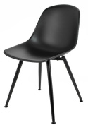King Home Krzesło RESOL czarne polipropylen podstawa metal lakierowany do jadalni restauracji kuchni recepcji