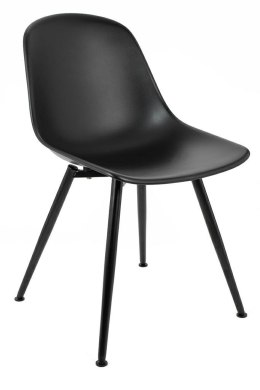 King Home Krzesło RESOL czarne polipropylen podstawa metal lakierowany do jadalni restauracji kuchni recepcji