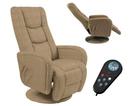 OD RĘKI Halmar PULSAR 2 Relaksacyjny fotel z masażem podgrzewaniem Beżowy tkanina