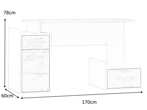 SIGNAL BIURKO B-009 DĄB WOTAN / BIAŁY MAT - płyta laminowana MDF, biurko z szufladami i półkami, do pokoju młodzieżowego, biura SIGNAL BIURKO B-009 DĄB WOTAN / BIAŁY MAT - płyta laminowana MDF, biurko z szufladami i półkami, do pokoju młodzieżowego, biura