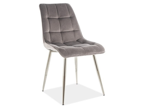 SIGNAL KRZESŁO CHIC VELVET CHROM STELAŻ / SZARY BLUVEL 14 SIGNAL KRZESŁO CHIC VELVET CHROM STELAŻ / SZARY BLUVEL 14