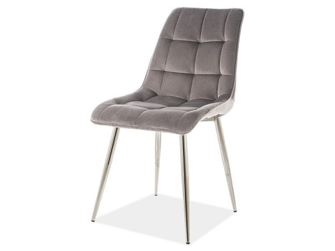 SIGNAL KRZESŁO CHIC VELVET CHROM STELAŻ / SZARY BLUVEL 14 SIGNAL KRZESŁO CHIC VELVET CHROM STELAŻ / SZARY BLUVEL 14