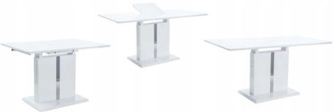 SIGNAL STÓŁ DALLAS PROSTOKĄTNY ROZKŁADANY BLAT MDF BIAŁY LAKIER STELAŻ MDF + METAL (110-150)X75 SIGNAL STÓŁ DALLAS PROSTOKĄTNY ROZKŁADANY BLAT MDF BIAŁY LAKIER STELAŻ MDF + METAL (110-150)X75
