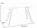 SIGNAL STÓŁ do jadalni DOMINGO II OKLEINA NATURALNA DĄB / CZARNY 140(272)X80 owalny rozkładany nogi czarne metal blat okleina
