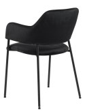 ACTONA Krzesło Lima z podłokietnikami czarne podstawa metal malowany siedzisko elastyczna pianka poliuretan tapicerowane tkaniną