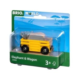BRIO BRIO World Wagon ze Słoniem Safari