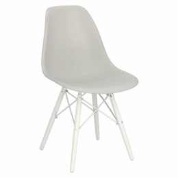 D2.DESIGN Krzesło P016W PP tworzywo szary light grey/white podstawa biały drewno bukowe