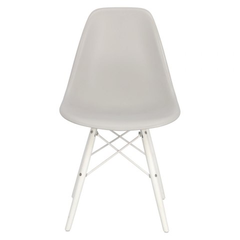D2.DESIGN Krzesło P016W PP tworzywo szary light grey/white podstawa biały drewno bukowe D2.DESIGN Krzesło P016W PP tworzywo szary light grey/white podstawa biały drewno bukowe