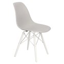 D2.DESIGN Krzesło P016W PP tworzywo szary light grey/white podstawa biały drewno bukowe