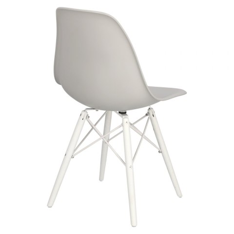 D2.DESIGN Krzesło P016W PP tworzywo szary light grey/white podstawa biały drewno bukowe D2.DESIGN Krzesło P016W PP tworzywo szary light grey/white podstawa biały drewno bukowe