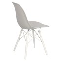 D2.DESIGN Krzesło P016W PP tworzywo szary light grey/white podstawa biały drewno bukowe