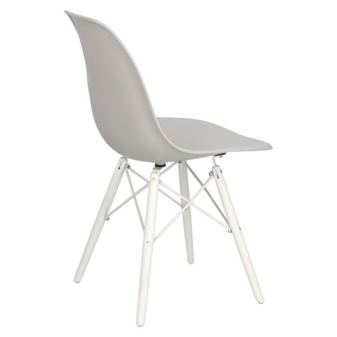 D2.DESIGN Krzesło P016W PP tworzywo szary light grey/white podstawa biały drewno bukowe D2.DESIGN Krzesło P016W PP tworzywo szary light grey/white podstawa biały drewno bukowe