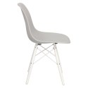 D2.DESIGN Krzesło P016W PP tworzywo szary light grey/white podstawa biały drewno bukowe D2.DESIGN Krzesło P016W PP tworzywo szary light grey/white podstawa biały drewno bukowe