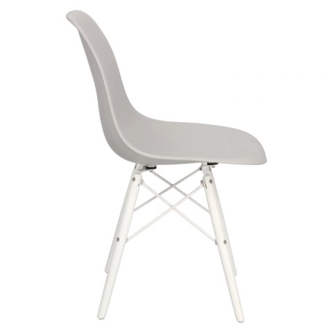 D2.DESIGN Krzesło P016W PP tworzywo szary light grey/white podstawa biały drewno bukowe D2.DESIGN Krzesło P016W PP tworzywo szary light grey/white podstawa biały drewno bukowe