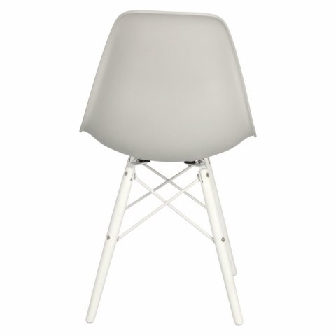 D2.DESIGN Krzesło P016W PP tworzywo szary light grey/white podstawa biały drewno bukowe D2.DESIGN Krzesło P016W PP tworzywo szary light grey/white podstawa biały drewno bukowe