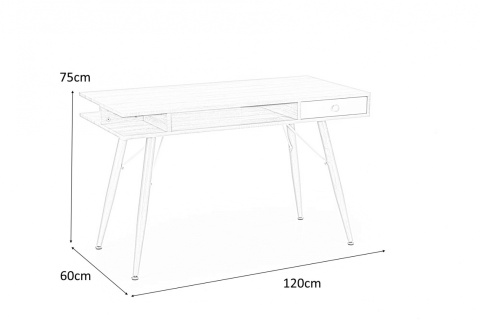 HALMAR B34 biurko dąb sonoma-biały MDF laminowany stal malowana proszkowo 120x60 półki szuflada HALMAR B34 biurko dąb sonoma-biały MDF laminowany stal malowana proszkowo 120x60 półki szuflada