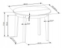 STÓŁ OKRĄGŁY ROZKŁADANY SORBUS 100-200x100 Halmar blat MDF okleina dębowa- DĄB MIODOWY NOGI drewno lite bukowe - GRAFITOWE