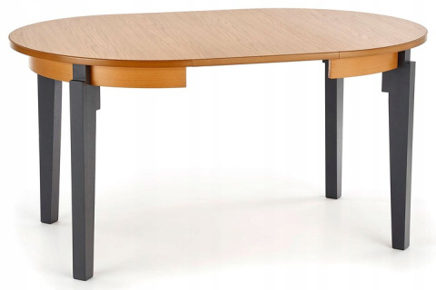 STÓŁ OKRĄGŁY ROZKŁADANY SORBUS 100-200x100 Halmar blat MDF okleina dębowa- DĄB MIODOWY NOGI drewno lite bukowe - GRAFITOWE STÓŁ OKRĄGŁY ROZKŁADANY SORBUS 100-200x100 Halmar blat MDF okleina dębowa- DĄB MIODOWY NOGI drewno lite bukowe - GRAFITOWE