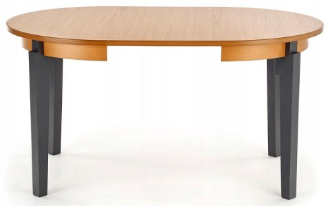 STÓŁ OKRĄGŁY ROZKŁADANY SORBUS 100-200x100 Halmar blat MDF okleina dębowa- DĄB MIODOWY NOGI drewno lite bukowe - GRAFITOWE STÓŁ OKRĄGŁY ROZKŁADANY SORBUS 100-200x100 Halmar blat MDF okleina dębowa- DĄB MIODOWY NOGI drewno lite bukowe - GRAFITOWE