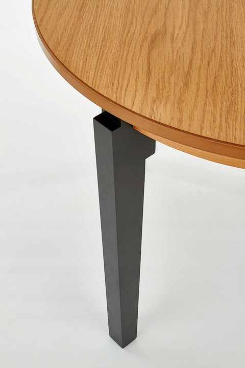 STÓŁ OKRĄGŁY ROZKŁADANY SORBUS 100-200x100 Halmar blat MDF okleina dębowa- DĄB MIODOWY NOGI drewno lite bukowe - GRAFITOWE STÓŁ OKRĄGŁY ROZKŁADANY SORBUS 100-200x100 Halmar blat MDF okleina dębowa- DĄB MIODOWY NOGI drewno lite bukowe - GRAFITOWE