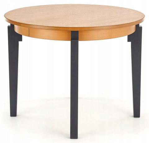 STÓŁ OKRĄGŁY ROZKŁADANY SORBUS 100-200x100 Halmar blat MDF okleina dębowa- DĄB MIODOWY NOGI drewno lite bukowe - GRAFITOWE STÓŁ OKRĄGŁY ROZKŁADANY SORBUS 100-200x100 Halmar blat MDF okleina dębowa- DĄB MIODOWY NOGI drewno lite bukowe - GRAFITOWE