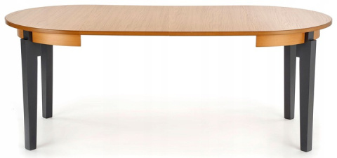 STÓŁ OKRĄGŁY ROZKŁADANY SORBUS 100-200x100 Halmar blat MDF okleina dębowa- DĄB MIODOWY NOGI drewno lite bukowe - GRAFITOWE STÓŁ OKRĄGŁY ROZKŁADANY SORBUS 100-200x100 Halmar blat MDF okleina dębowa- DĄB MIODOWY NOGI drewno lite bukowe - GRAFITOWE