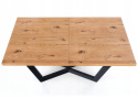 Halmar stół rozkładany MASSIVE160-250x90x77 jasny dąb płyta fornirowana obrzeża lite drewno/nogi stal malowana proszkowo czarny