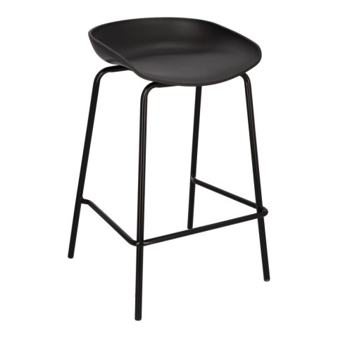 Intesi Hoker Stołek barowy Grego czarny 65 cm wyprofilowane siedzisko tworzywo PP podstawa metalowa podpórka na nogi Intesi Hoker Stołek barowy Grego czarny 65 cm wyprofilowane siedzisko tworzywo PP podstawa metalowa podpórka na nogi