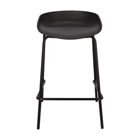 Intesi Hoker Stołek barowy Grego czarny 65 cm wyprofilowane siedzisko tworzywo PP podstawa metalowa podpórka na nogi Intesi Hoker Stołek barowy Grego czarny 65 cm wyprofilowane siedzisko tworzywo PP podstawa metalowa podpórka na nogi