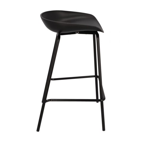 Intesi Hoker Stołek barowy Grego czarny 65 cm wyprofilowane siedzisko tworzywo PP podstawa metalowa podpórka na nogi Intesi Hoker Stołek barowy Grego czarny 65 cm wyprofilowane siedzisko tworzywo PP podstawa metalowa podpórka na nogi