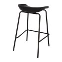 Intesi Hoker Stołek barowy Grego czarny 65 cm wyprofilowane siedzisko tworzywo PP podstawa metalowa podpórka na nogi Intesi Hoker Stołek barowy Grego czarny 65 cm wyprofilowane siedzisko tworzywo PP podstawa metalowa podpórka na nogi